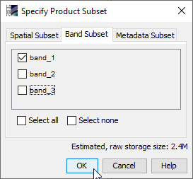 Snap specify band subset band 1.png