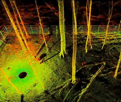 Screenshot of a 3D laser scan, see the video animation!